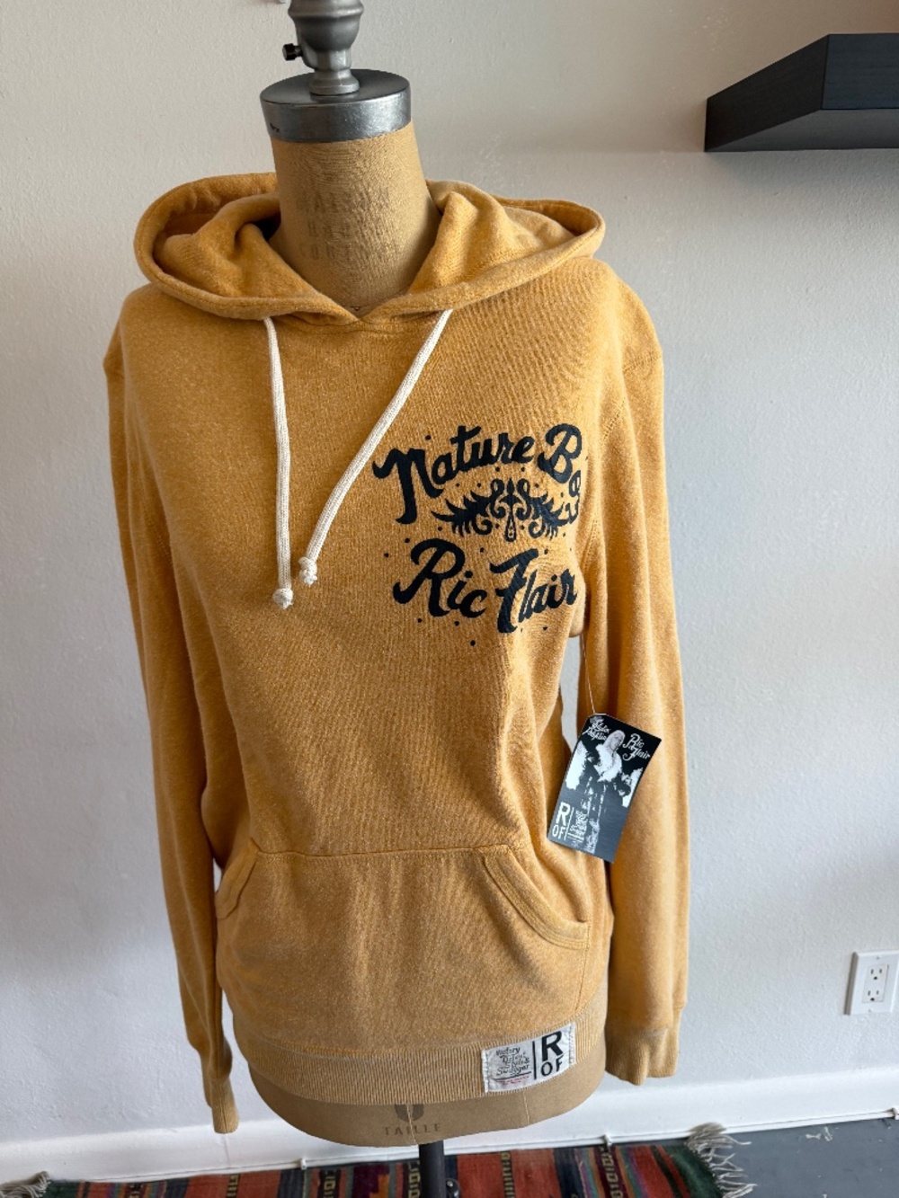 Roots Of Fight Ric Flair Nature Boy Hoodie Mustard Yellow NWT Small